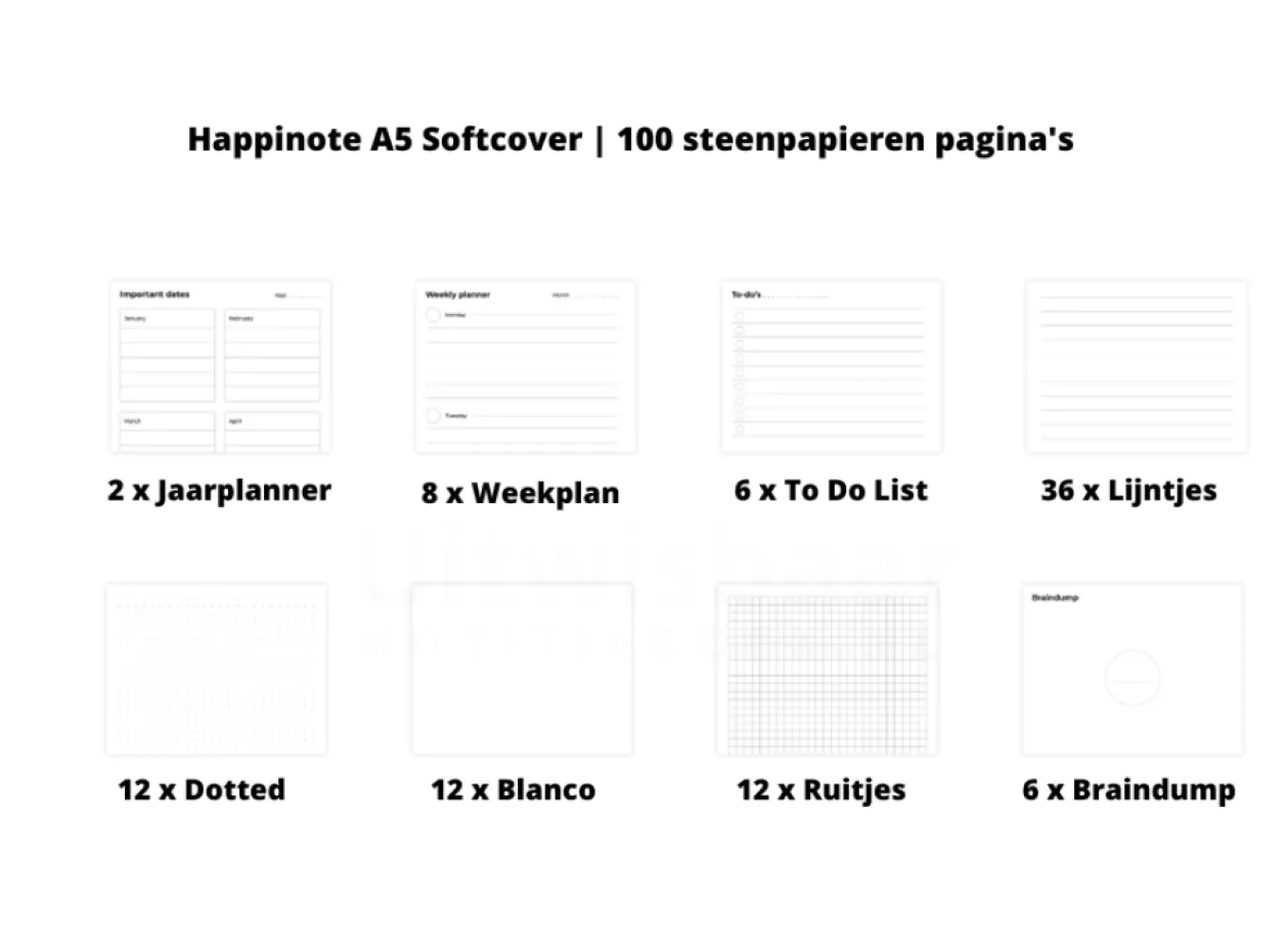 Happinote | A5 | 100 pagina's | Softcover | Green Forest